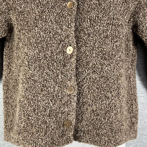 Talbots Womens M Wool Cardigan Made In Italy Marled Brown Grandmacore Timeless - Picture 9 of 16